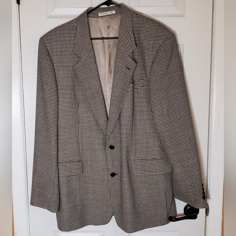 Boss By Hugo Boss Men's Suit Jacket Blue/Beige